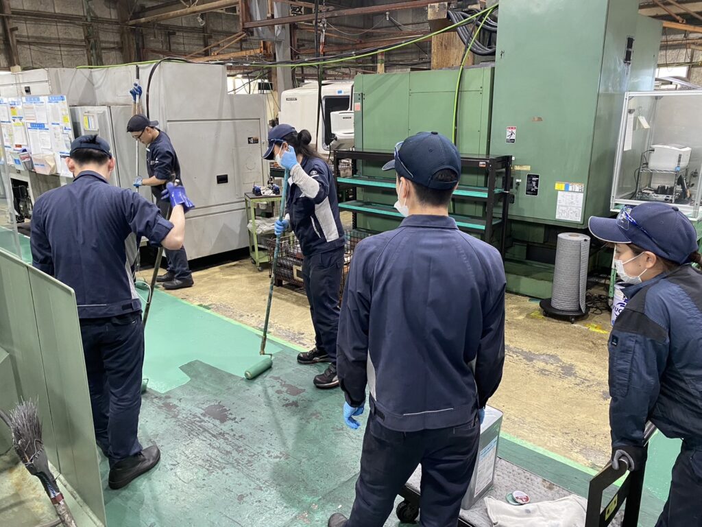 【5S】本社工場　テント修理＆通路塗装　#021